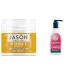 JASON Moisturizing Creme Vitamin E 25 000 Age Renewal 4 Oz (Packaging may vary) & Natural Body Wash & Shower Gel Invigorating Rosewater 30 Oz