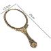 Dzrige Vintage Handheld Mirror with Pattern Handle - Bronze Travel Makeup Mirror with Powder Puff - Buy Online on GoSupps.com