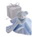 BUSHBABY Baby Boy Comfort Blanket in Gift Box 1st Birthday Present Newborn Gifts Mum To Be Soft Toy for Boys Maternity Paternity Mom Expecting Blue Cube box 10cm