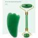 Jade Facial Roller Gua Sha Massager Tool Set for Neck Eye Back Leg Anti-Wrinkle Anti-Aging - Buy Online on GoSupps.com