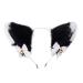 Doheheah cat ears hair -ready foxesheckerhrand hair pin cute hair jewelry halloween costume anime cosplay girls and children aash black + white