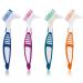Portable Plastic Double Head Denture Cleaning Brush 4pcs Set for False Teeth Dental Care