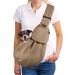 Slowton dog carrier bag pet dog bag with adjustable padded shoulder strap and front bag carrying bag dog for walking outdoors and excursions (brown-water-tight) brown waterproof m (for pets 2.2-5kg)