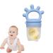 Premium Silicone Baby Pacifier with Fruit Feeding Dispenser | Reusable & Soothing for Aching Gums - Light Blue - Buy Online on GoSupps.com