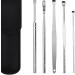Pistro 6Pcs Stainless Steel Ear Cleaner Wax Removal Tool Set with Leather Bag - Black - Buy Online on GoSupps.com