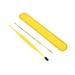 Ear Cleaner Set - 2 Pcs Metal Ear Cleaning Tools with Storage Bag and Brush (Yellow) - Buy Online on GoSupps.com