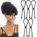 MILAMIYA 5 PCS Adjustable Headband for Natural Curly Hair Long Hair Ties for Thick Hair Adjustable Hair Holder for Afro Puff Ponytail Tiktok Popular Hairband (A-BLACK-5PCS)
