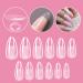 NOVAL Short Almond Nail Tips 504 PCS Short Almond Press on Nails Full Cover Half Matte Almond Shape Acrylic False Fake Clear Nails Tips for Women Girls DIY Nail Art Business (Short Almond Nails)