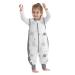 Baby Sleep Sack with Feet Winter 2.5 TOG 100% Cotton Baby Sleep Bag with Legs Sleeveless with 3 Methods Zipper Toddler Sleeping Sack for Newborns and Infants 12-24 Months (Gray Starry Sky M)