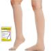 Beister Closed Toe Knee High Calf Compression Socks for Women & Men, Firm 20-30 mmHg Graduated Support for Varicose Veins, Edema, Flight, Pregnancy, Beige, Medium Beige Medium (Pack of 1)