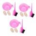 FRCOLOR 6 Sets Hair Dye Tool Beard Dye Brush Hair Coloring Brushes Hair Dyeing Supplies Hair Dyeing Brush Hair Paint Brush Hair Salon Tool Hair Coloring Bowl Comb Pink Baking Oil