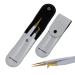 2pcs White Straight and L-Shaped (Boot) Gold Pointed Eyelash Tweezers for Lash Extension - Stainless Steel Precision Tweezers for Volume and Classic Lashes - False Eyelash Extension Kit.