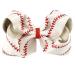Jumbo Baseball Cheer Bow Clips 7.5 Big Glitter Leather Softball Hairbow Barrettes Cheerleading Gift Stuff Accessories Teen Toddler Girls Cheerleader Sports Player Large Ponytail Holder