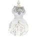 FLAdorepet Sparkling Rhinestone Dog Wedding Party Dress Tutu Skirt Luxury Lace Bow Dress Bride Costume For Small Dog Pet Apparel (S White) S White - Buy Online on GoSupps.com