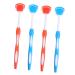 Homsfou 4 pieces of tongue cleaning brush nano toothbrush reusable tongue cleaner stainless steel toothbrush tongue sucks for the mouthpiece tongue brush adult metal chemicals sorted color 19.5x3x0.6cm