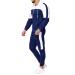 Hanxiulin men's training suit adjust jogging sports suit cotton training suits pants men training suit leisure suit training suit house suit sweat jacket dark blue l