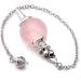 Pendulum rose quartz with chain |Water drop pendulum made of natural gem |Heilstein pendulum for radiesthesia |Sephoroton pendulum 4cm and 17cm chain-crystal pendulum rose quartz