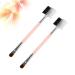 FRCOLOR Professional Cosmetics Brush Set - 2 Eye Shadow & Eyebrow Brushes with Spoolie - Double Sided Makeup Tools - Pink - International Shipping Available - Buy Online on GoSupps.com