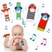 TagarMuser 4 pieces of racial socks baby breed socks baby 0-6 months baby racial socks baby rattle toys wrist and socks baby gift for newborns
