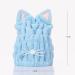 Cute Cat Hair Towel Cap - Quick Dry Coral Velvet Turban for Women & Kids | Sky Blue Bathroom Towel Hat for Curly & Long Hair - Buy Online on GoSupps.com