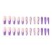 RikView Long Coffin Acrylic French Press on Nails - Bling Purple Nude Fake Nails - Buy Online on GoSupps.com