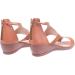 Qinnyo Women's Comfortable Wedge Sandals | Boho Style Ankle Strap Platform Sandals in Brown 7 - Buy Online on GoSupps.com
