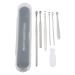 7PCS Ear Pick Earwax Removal Kit Portable Stainless Steel Reusable Earwax Cleaner Tool with a Cleaning Brush and Storage Box