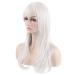 Akstore 28 70cm Long Wavy Curly Hair Fashion Cosplay Wig in White with Wig Cap - Buy Online on GoSupps.com