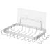 KONTONTY Nail-free Wall-mounted Soap Holder Soap Draining Holder Steel Bar Soap Dish Soap Rack Soap Dish Hooks Kitchen Sink Organizer Soap Drainer Container Storage Stainless Steel Travel