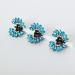 JUSTFOX Mini Hair Clips - Set of 3 Flower-Shaped Rhinestone Clips in Turquoise | Stylish Hair Accessories for All Hair Types - Buy Online on GoSupps.com