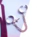 Boho Silver Cross Rings - Stackable Link Chain & Vintage Tassel Cuff Rings for Women & Girls - Buy Online on GoSupps.com