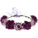 ZHER-LU Flower Headband Floral Crown Garland Halo for Wedding Festival (Purple) - Buy Online on GoSupps.com