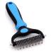 Hyda Upgraded Undercoat Rake for Dogs, Cat Dematting Tool, Perfect Deshedding Brush and Grooming Rake for Tangles, Knots or Mats Removal, Blue and Black