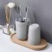 Portable Travel Toothbrush Cup Case | Couple Toothbrush Holder with Lid - Perfect for Bathroom Camping & Business Trips (Grey - Buy Online on GoSupps.com