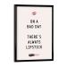 Artboxone poster with black frame 18x13 cm typography there is always lipstick - picture lipstick kiss lips 18x13 cm + black frame