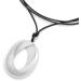 Oralgos Elegant Oval Metal Necklace - Geometric Hollow Pendant Fashionable Unisex Silver Jewelry Accessory - Buy Online on GoSupps.com