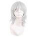 MapofBeauty 14 inch/35 cm Short Cosplay Anime Wig With Bangs Wolf Tail Synthetic Hair Fibers for Party Wig (Silver)
