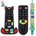 MTYLUIG Silicone Baby Teething Toys 2 Pack Baby Teethers Toys Remote Control Shape Baby Chew Toys for 3-12 Months Infant Toddler Black BLACK 2pcs