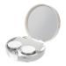 KOMBIUDA Travel Container 1 PCS Contact Lens Case Mirror Film Portable Lens Case Round Care Box Container Silver 7.2X7.2cm
