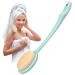 Chiris back brush bathing brush with a long handle body brush for shower and bathroom wet and dry shower brush improve back scrubber for acne peeling removal of dead skin (blue)