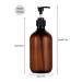 2 Pack 17oz Amber Plastic Pump Shampoo Bottles | Refillable Dispenser for Soap, Shampoo & Conditioner - 500ml Brown - Buy Online on GoSupps.com