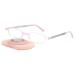 Lanomi foldable reading glasses Blue light filter women men mini portable narrow reading aid ultra -light cell phone visual aid anti blue light glasses with hard case pink 1.5 x