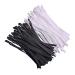 GHSlife Adjustable Elastic Band Cord String Straps for Mask Sewing, Extra Long 26cm, 100 Pieces Ear Loops for Making Masks Stretchy Rope with Lock Buckle-Black&White, Black and White pieces
