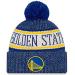 New Era NBA Sideline Sport Knit Winter Pom Knit Hat Beanie One Size Fits All Golden State Warriors