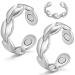 Vicmag 2PCS Copper for Women 7X Ultra Strength Magnetic 99.99% Solid Pure Copper Adjustable with Gift Box (Silver) Leaf Silver