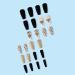 MouYou Press on Nails Long Ballerina Black Grids Fake Nails Full Cover Artificial Nails with Nail Glue Coffin 3D Rhinestone Black Pattern Gold Glitter Acrylic Artificial Fingernails for Women - Buy Online on GoSupps.com