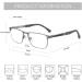 ZENOTTIC Blue Light Reading Glasses for Men - Trendy Square Metal Frame Anti-Glare Black Computer Readers 0.0x - Stylish & Comfortable Eyewear for Digital Protection - Buy Online on GoSupps.com
