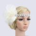 FRCOLOR Flapper Headband 1920s Gatsby Headdress Feathers Crystal Beaded Wedding Headpiece Elastic Headwear White - Buy Online on GoSupps.com