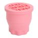 Makeup Brush Cleaning Bowl Effective Cleaning Compact Size Folding Storage Multifunction Cosmetic Brush Cleaner Cup for Home (Pink)