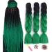 Showjarlly Kanecalon Kunsthaar Hair KanCalon Hair Braids Extension Ombre Jumbo Braid Hair extension 24 " Kanecalon braids Box Hair Kunsthaar Hair for braiding Kanecalon African Hair 61cm-24-inch (3 SPALL) Black/deep green
